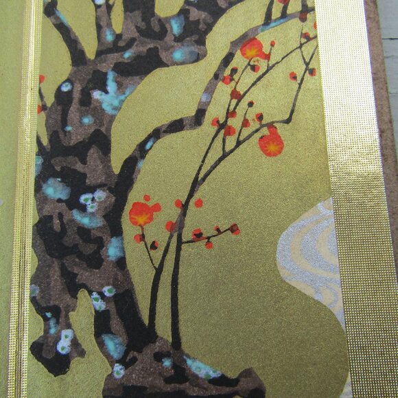 Vintage Japanese Miniature 4-Panel Folding Screen Tabletop Byōbu Art | Mt. Fuji - Picture 15 of 16